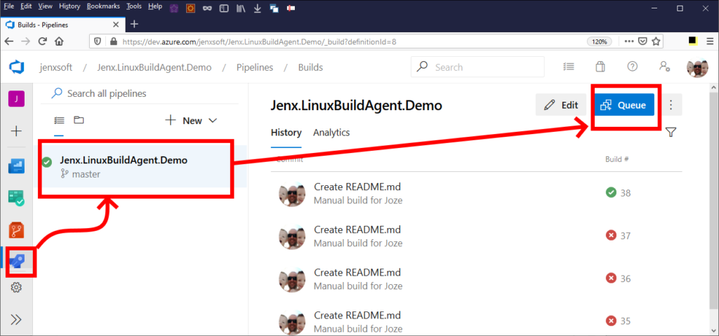 azure devops queue new build