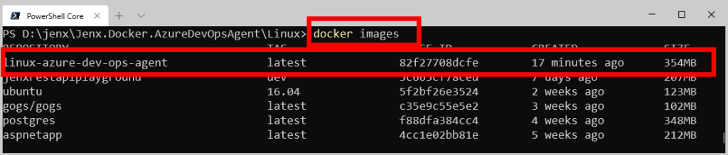 docker image list