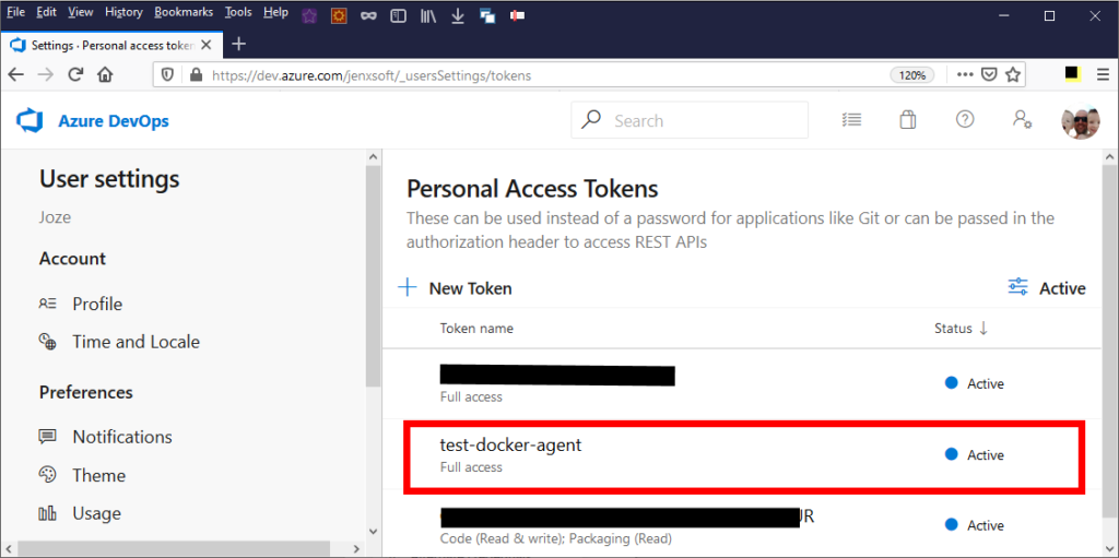 azure devops personal access token