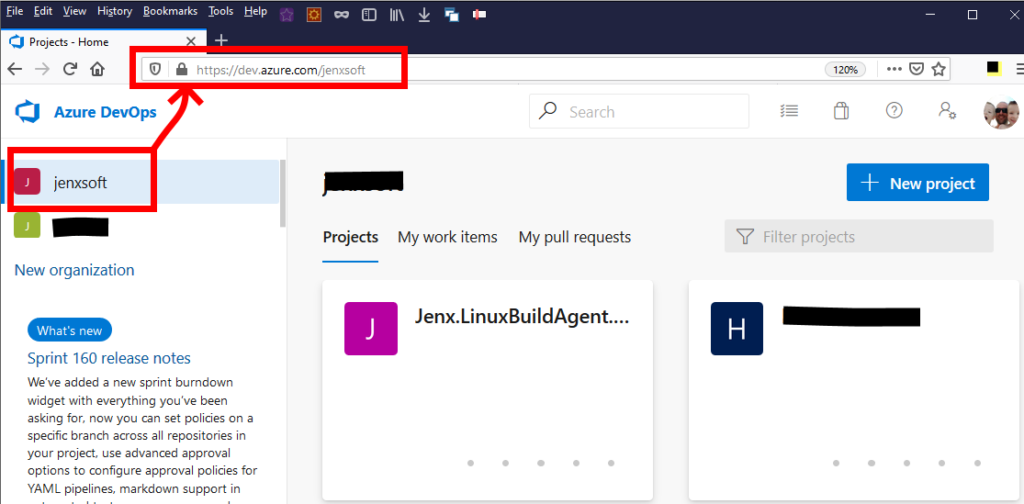 how to get azure devops project url